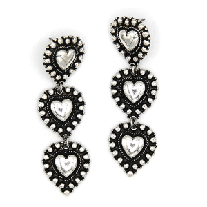 Western Heart Dangle Earrings