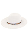 Leopard Trim Panama Hat