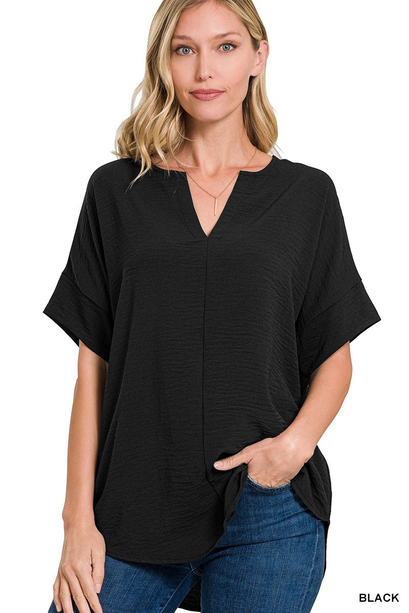 Black Woven Top