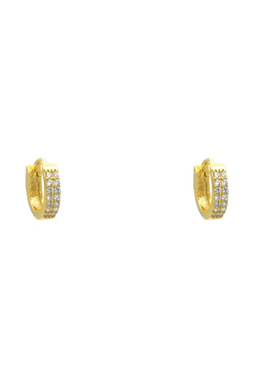 Gold Plated Cz Pave Huggie Earring