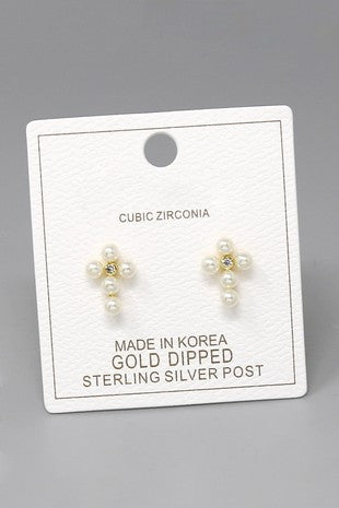 Cross Religious Theme Stud Earrings