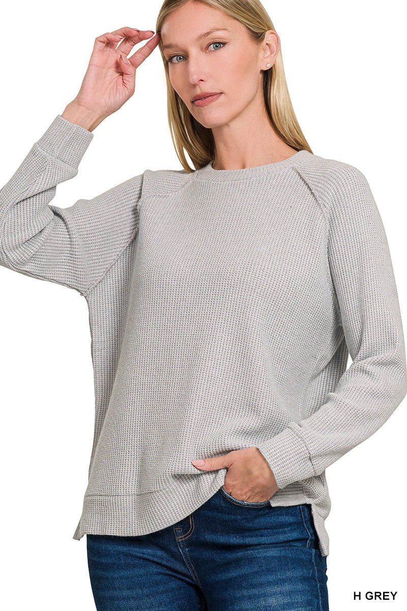 ROUND NECK RAGLAN LONG SLEEVE SWEATER