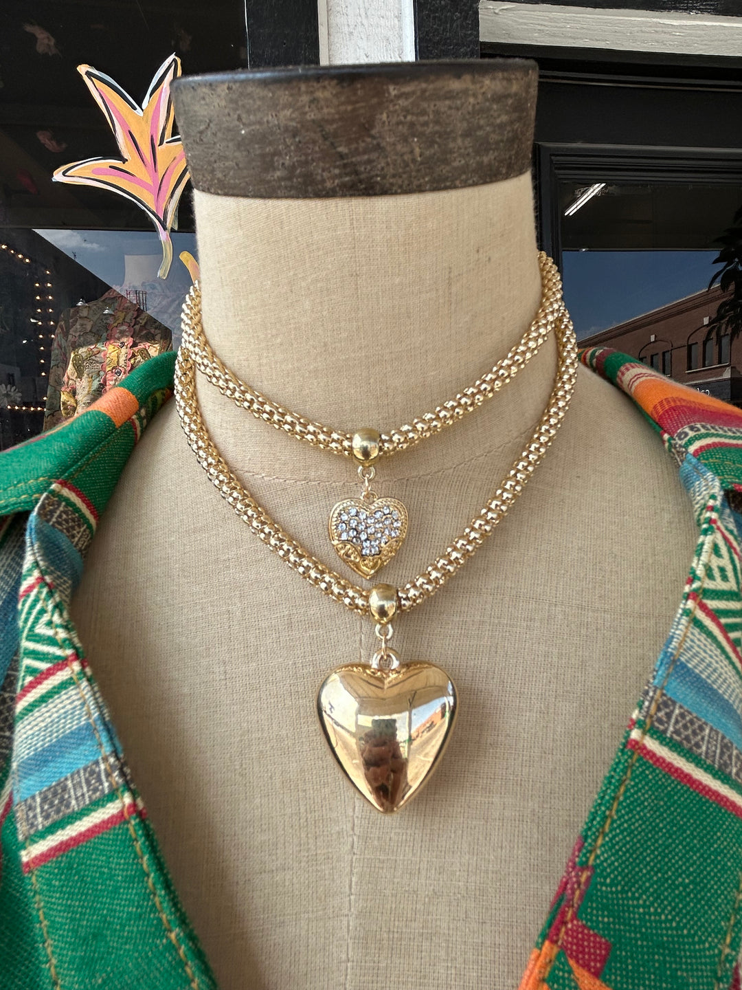 Double Heart Layered Necklace