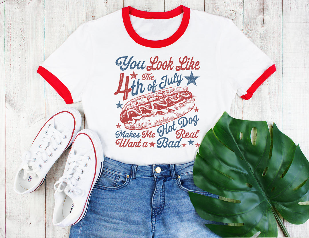Make me want a hotdog Ringer Tee-Preorder