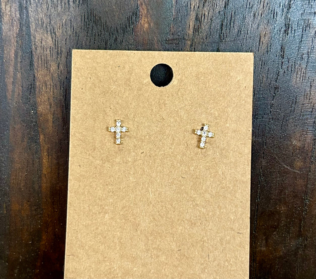 Tiny Cross Earrings