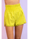 Lime Elasticized Waist Active Wear Shorts