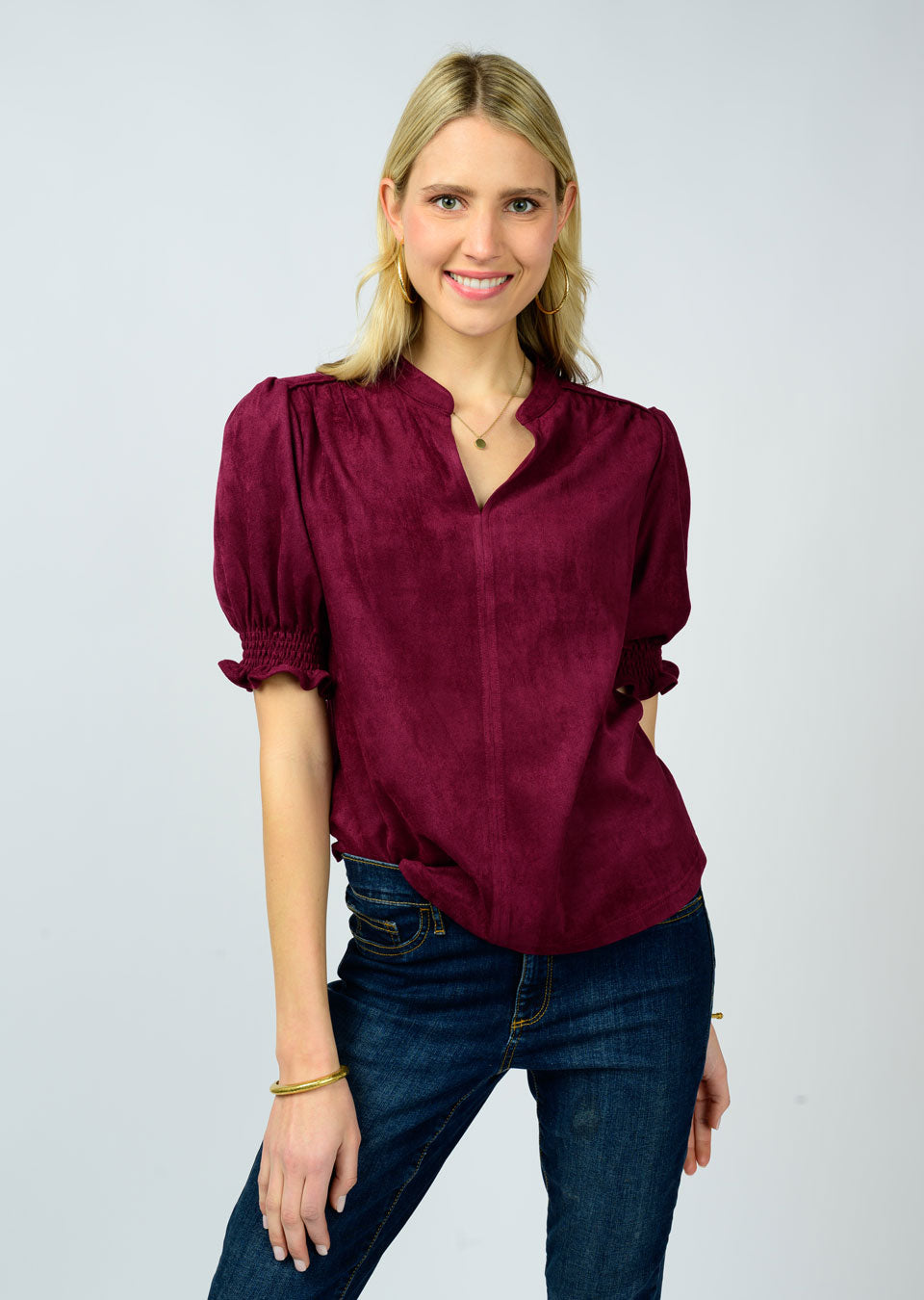 Wine Suede Top-Ivy Jane