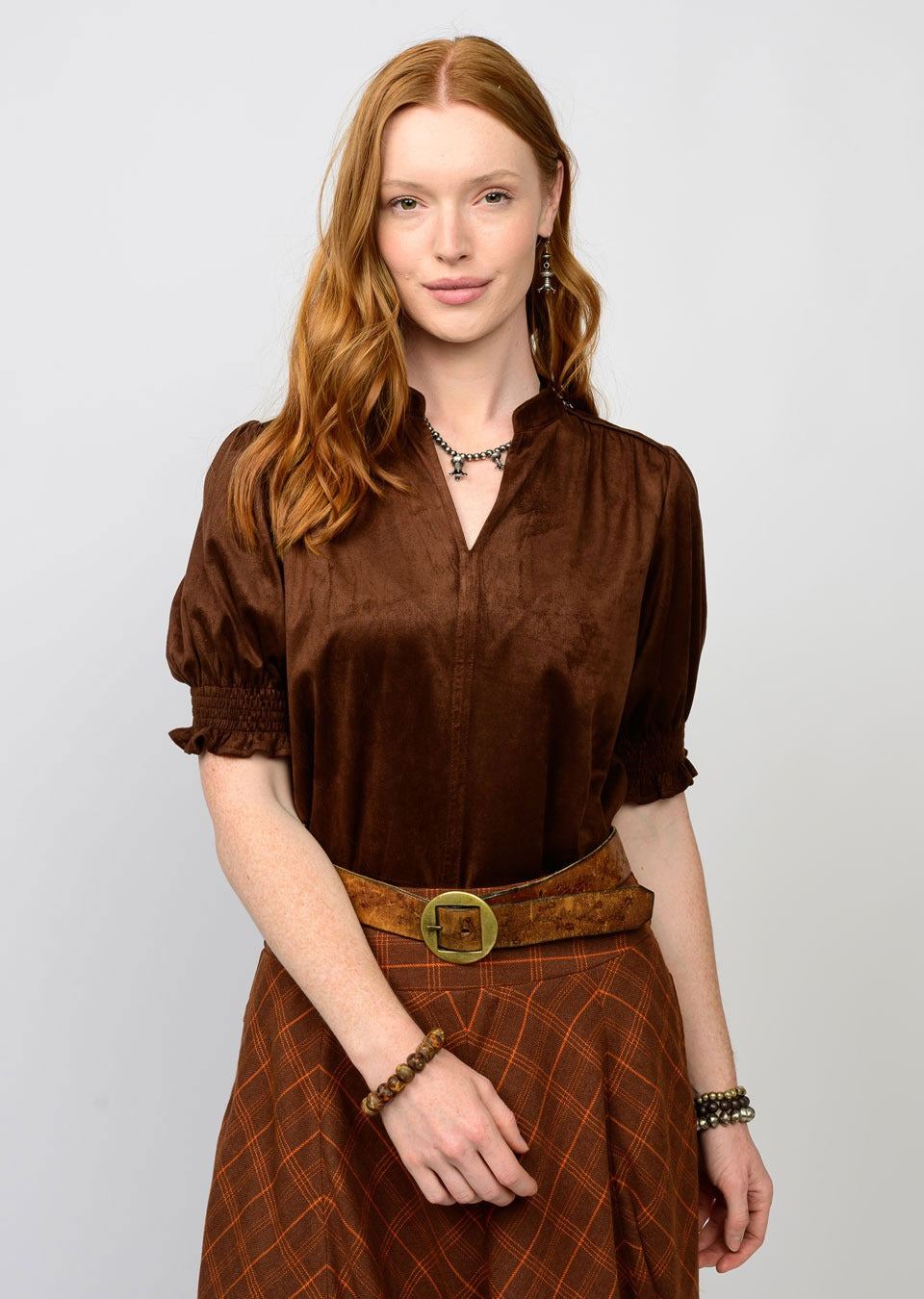 Cocoa Suede Top-Ivy Jane