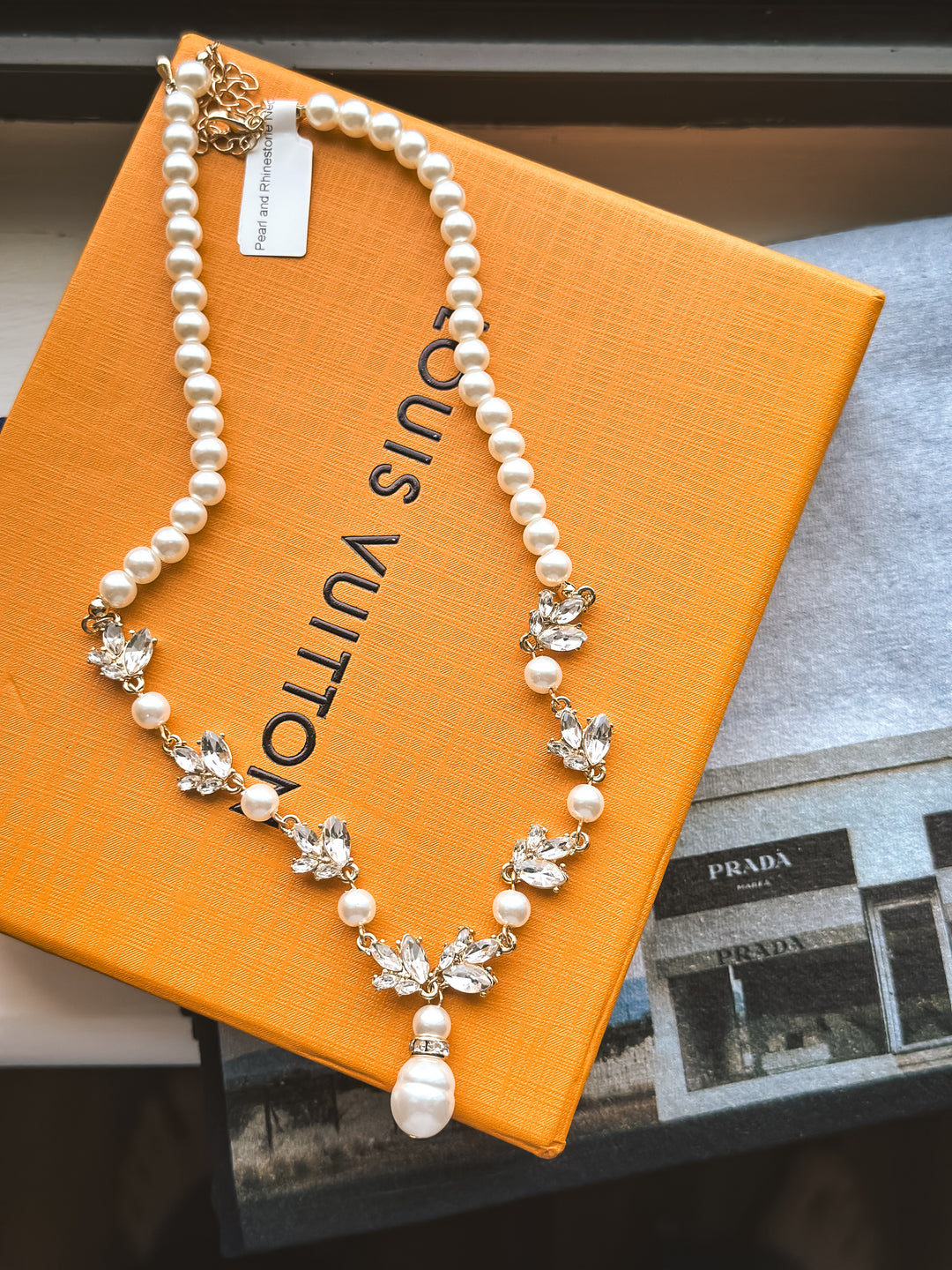 Pearl and Rhinestone Necklace
