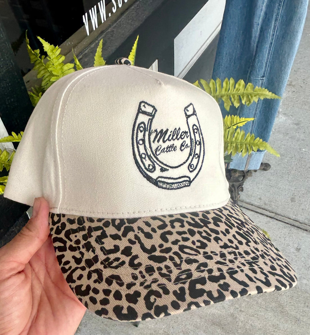 Leopard Print Miller Cattle Co Hat