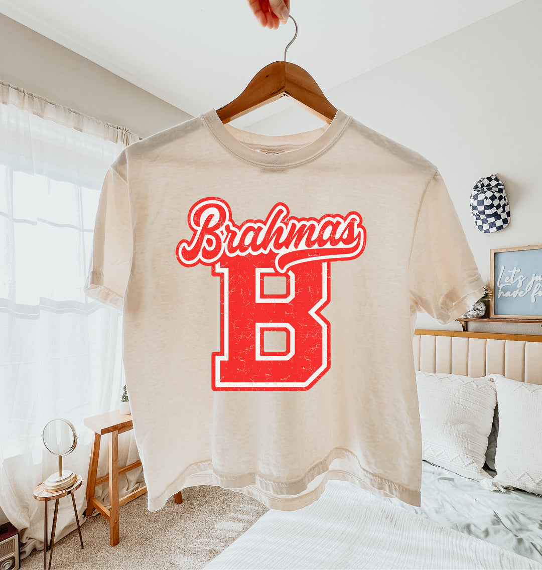B is for Brahmas Distressed Crop Tee - Preorder
