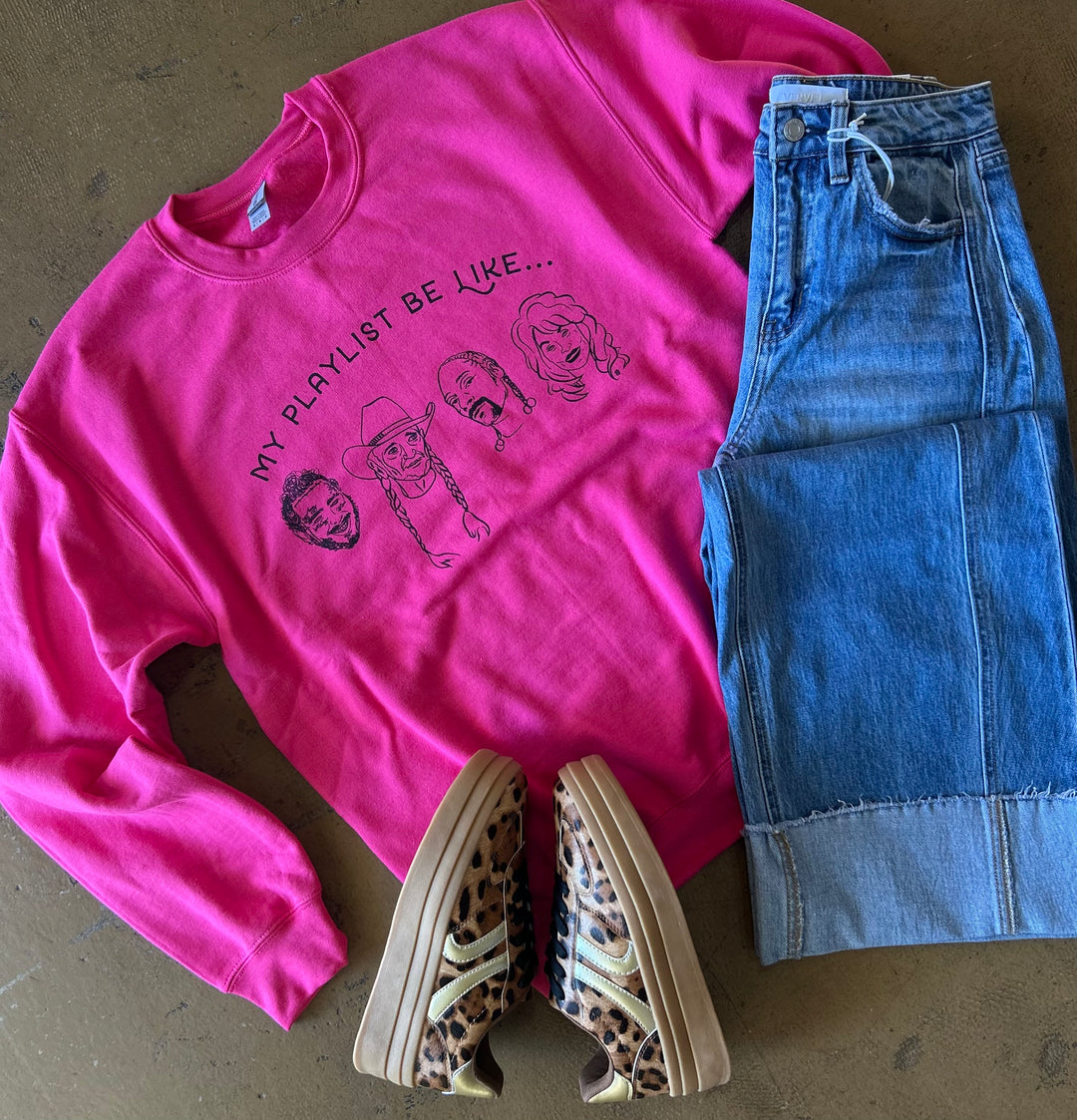My Playlist Sweatshirt-Pink