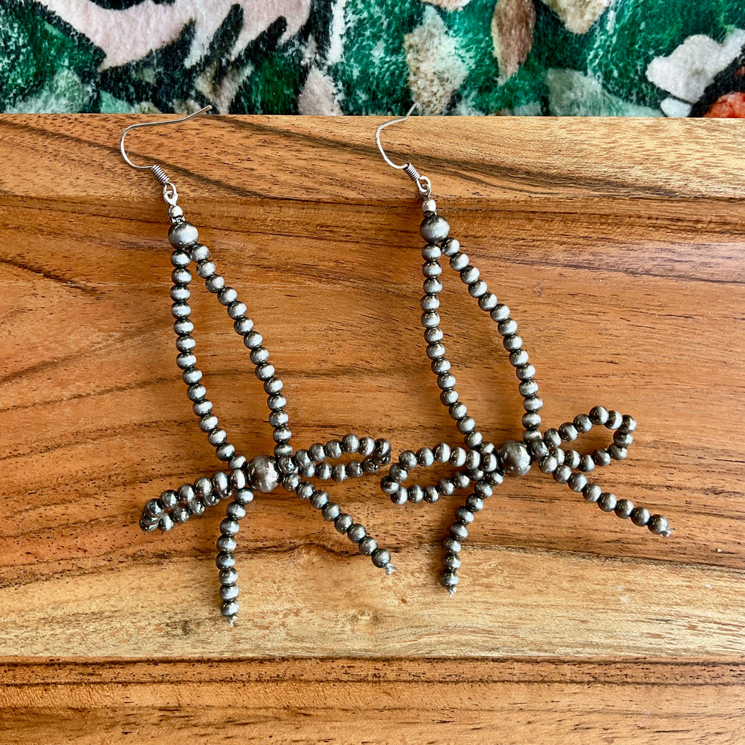Western Pearl Bow Earrings