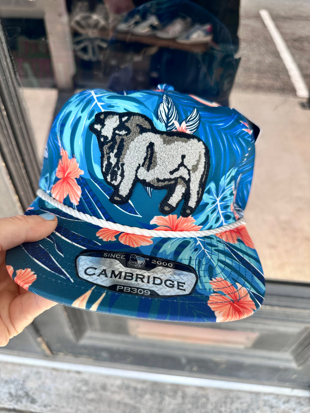 Brahma Patch Trucker Hat-Blue Tropics