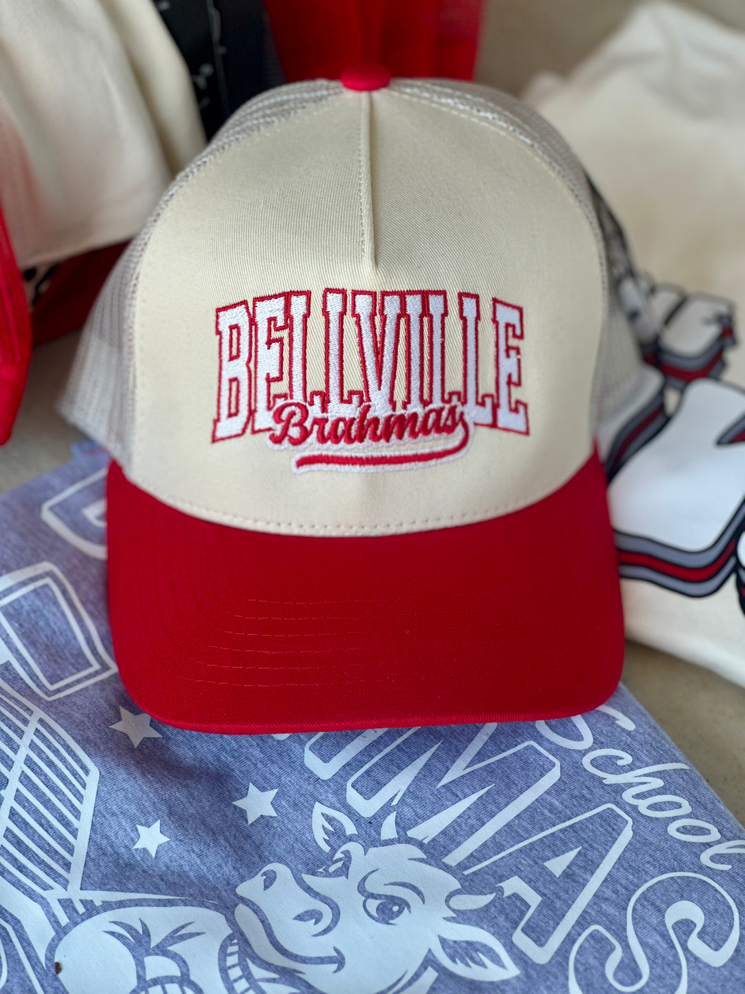 Embroidered Bellville Brahma Trucker Hat
