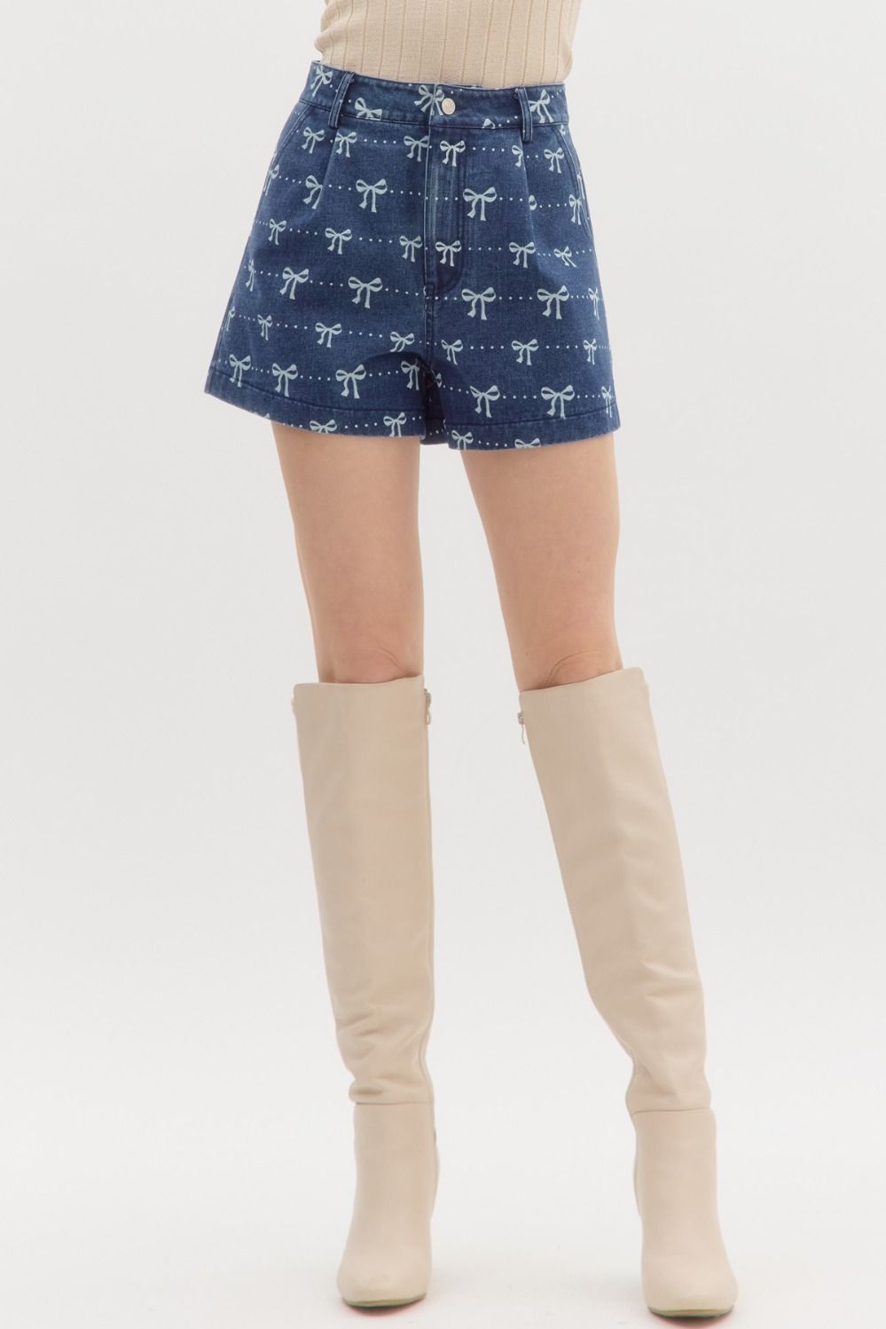 The Denim Bow Shorts