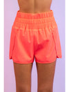 Neon Pink Elasticized Waist Active Wear Shorts
