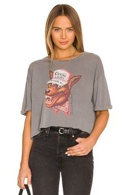 Beer Wolf Crop Oversized Tee