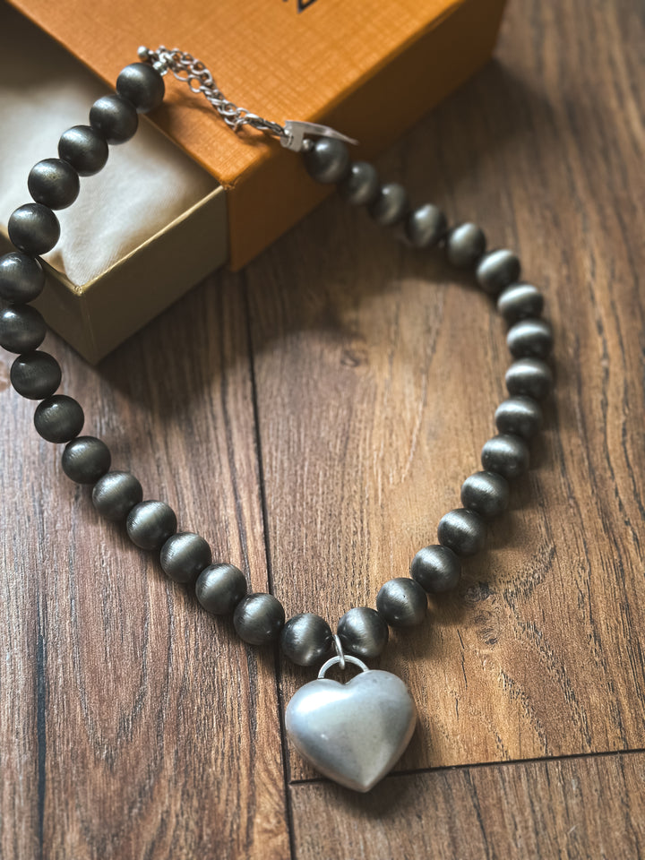 Chunky Western Bead Heart Necklace