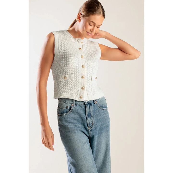 Ivory Sweater Knit Vest