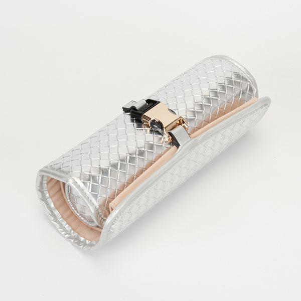Roll Up Travel Jewelry Organizer Bag-Silver