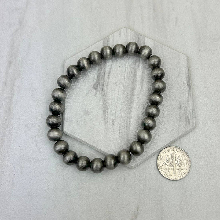 8mm stretch silver pearl beads Bracelet