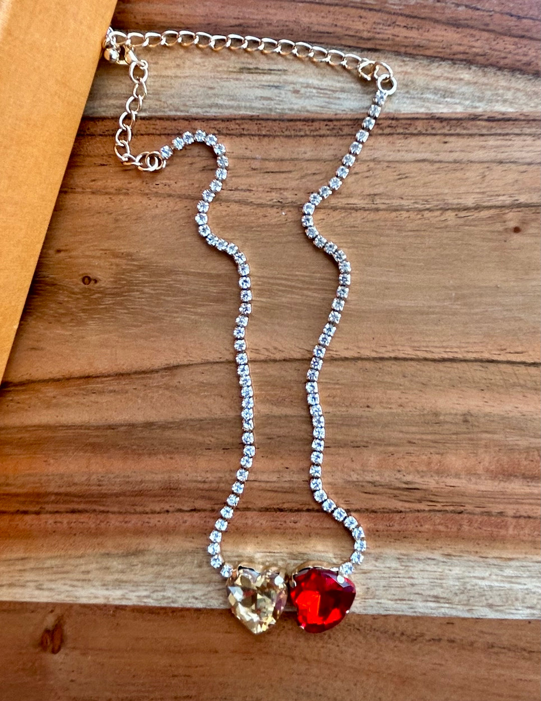 Heart Charmed Tennis Necklace