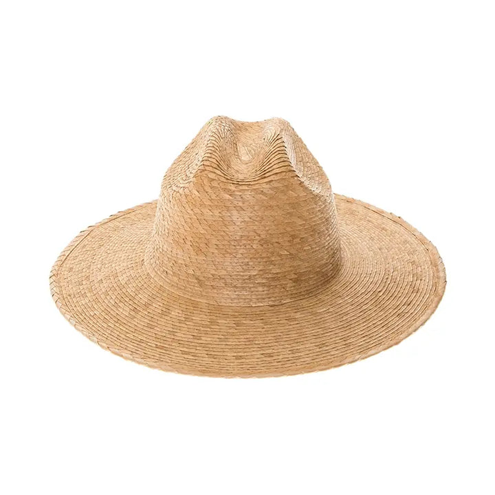 Palm Leaf Straw Western Hat - Handmade Flat Brim Summer Hat