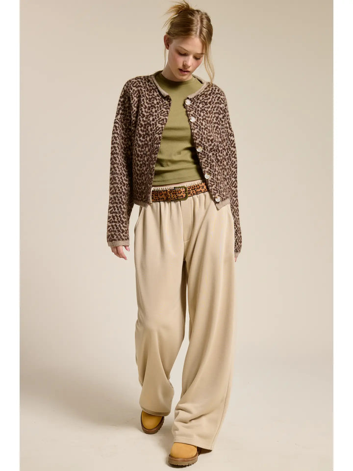 Cheetah Print Knit Cardigan