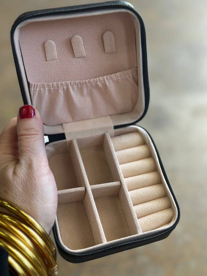 Jade Tooled Leather Jewelry Box