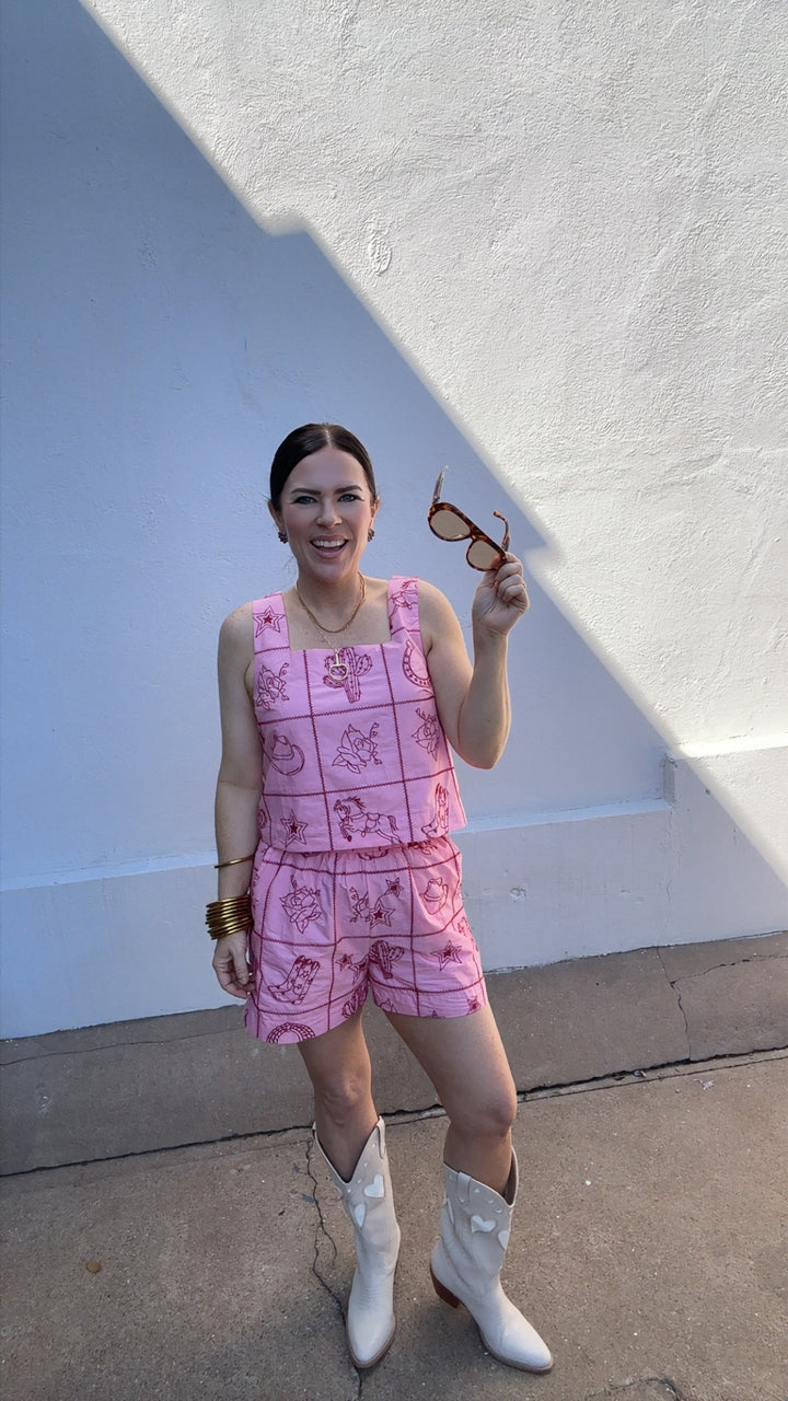 Western Embroidered Shorts