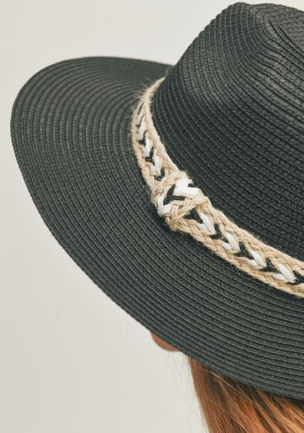 BRAIDED JUTE BAND STRAW HAT