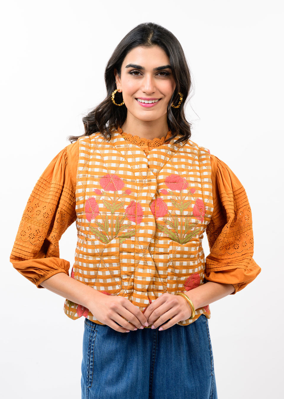 Quilted Scalloped Edge Vest by Ivy Jane