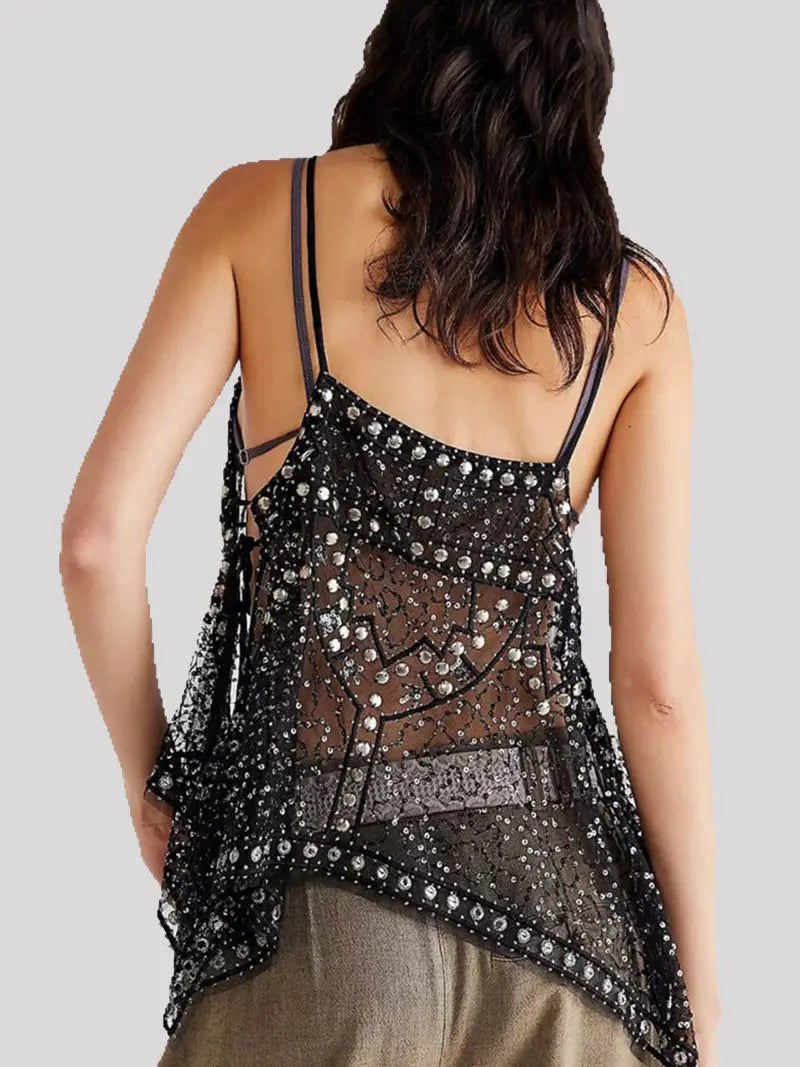 Sequin Embellished Camisole Top