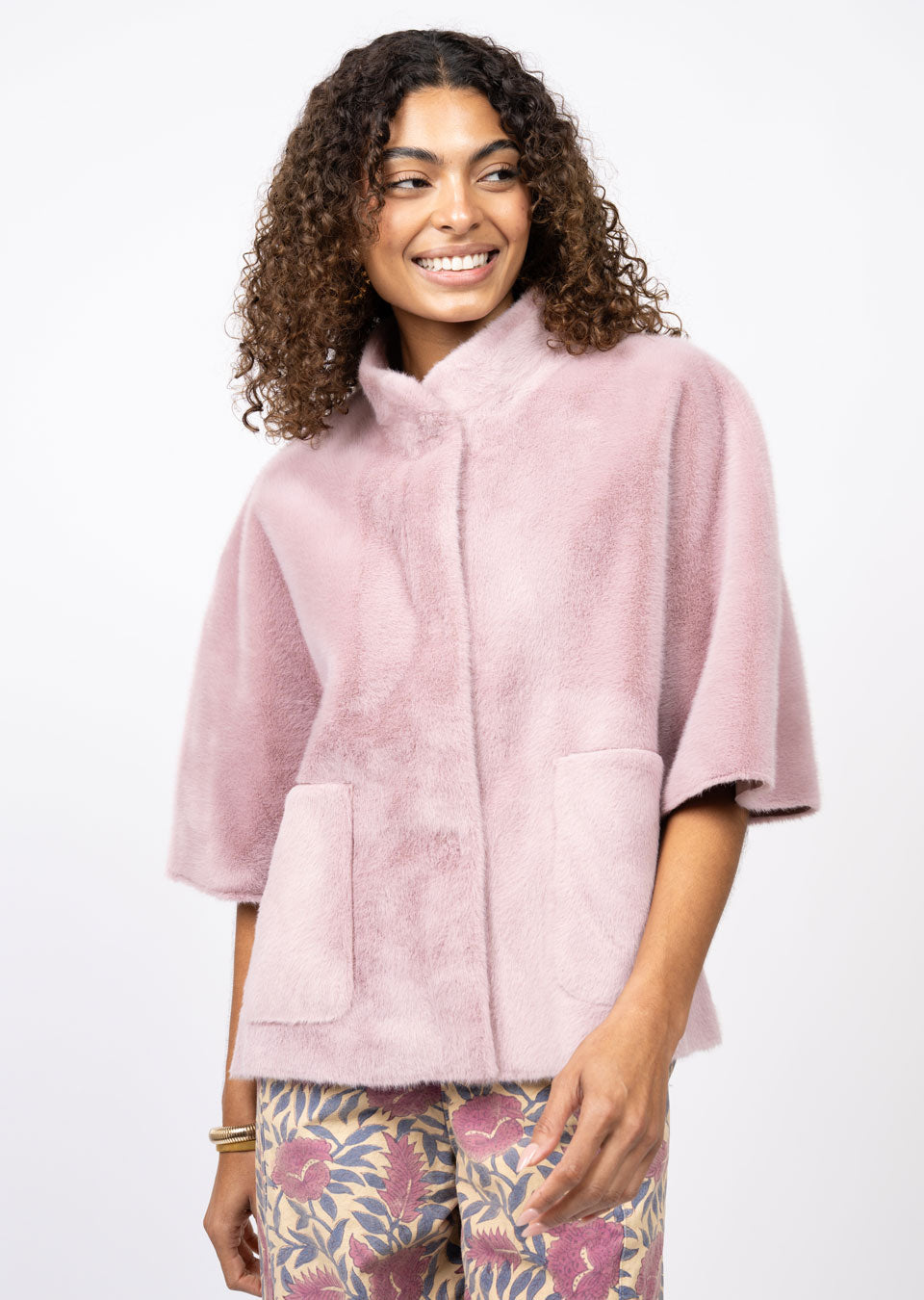 Lilac Faux Capelet JAcket-Ivy Jane