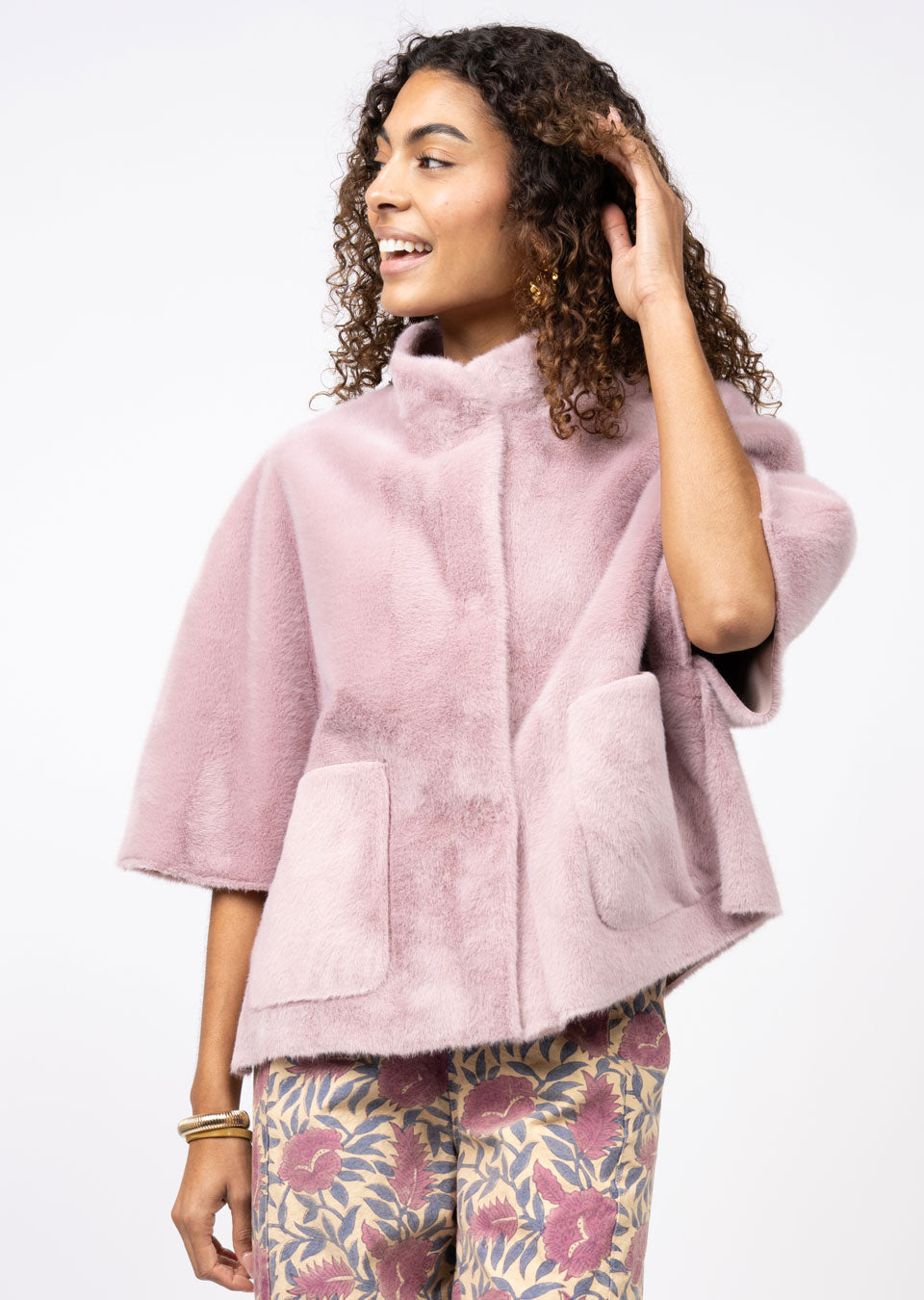 Lilac Faux Capelet JAcket-Ivy Jane