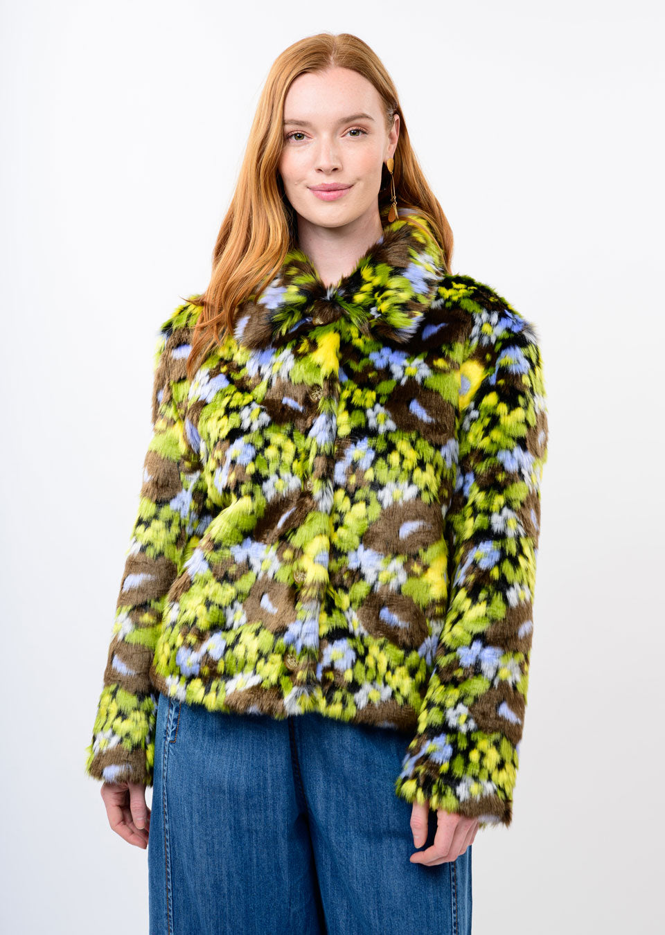 Floral Faux Fur Jacket by Ivy Jane