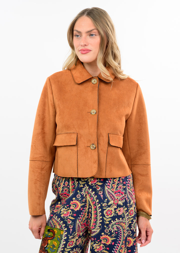 Suede Patch Pocket Jacket by Ivy Jane