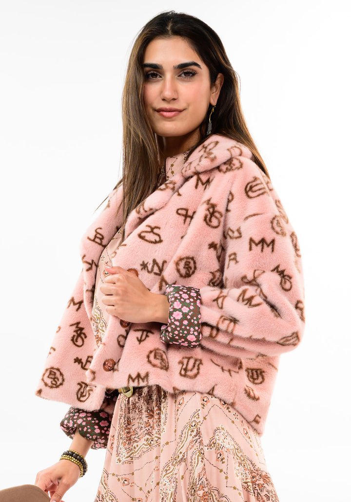 Branded Fur Jacket by Ivy Jane