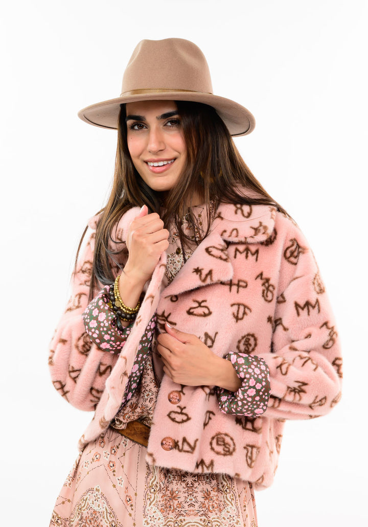 Branded Fur Jacket by Ivy Jane
