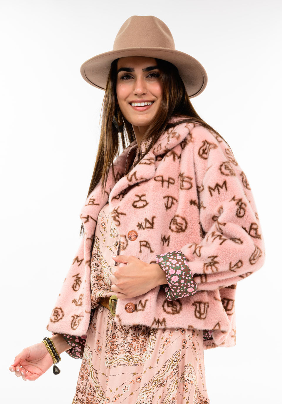 Branded Fur Jacket by Ivy Jane