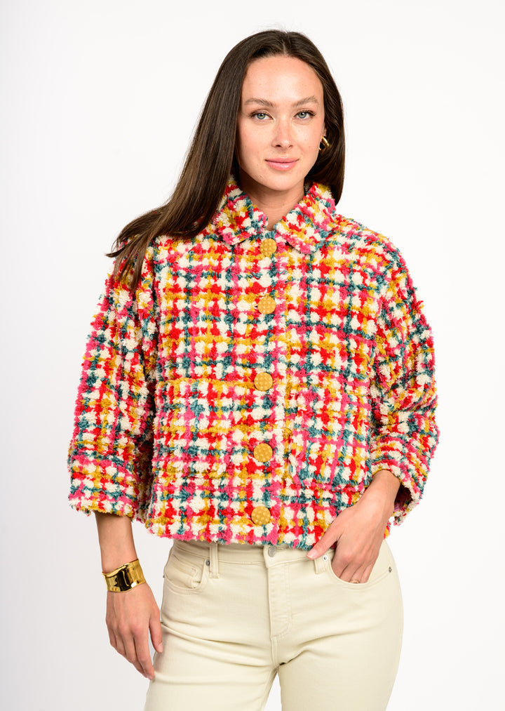 Plaid Shag Jacket by Ivy Jane