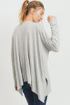 Casual Solid Side Slits Knit Jersey Top