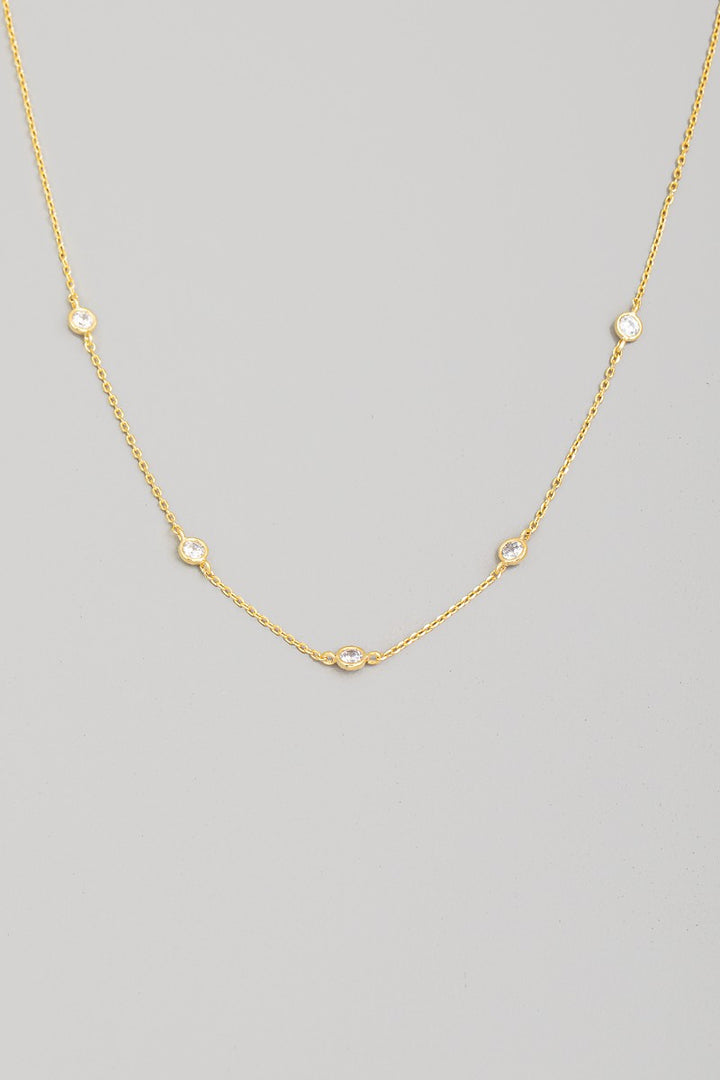 Mini Rhinestone Charms Chain Necklace