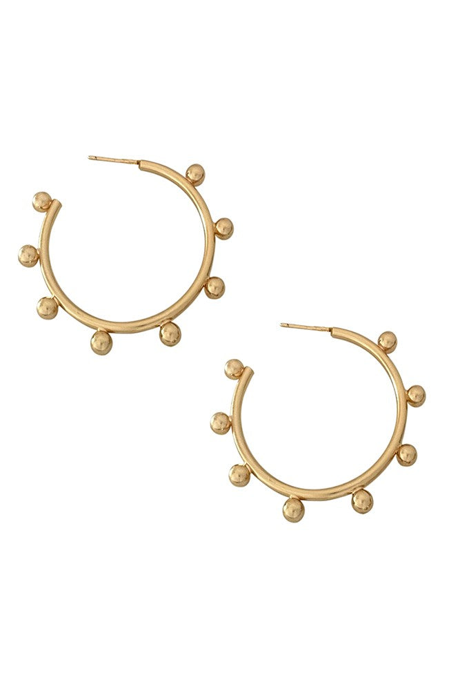 Gold Studded Hoops