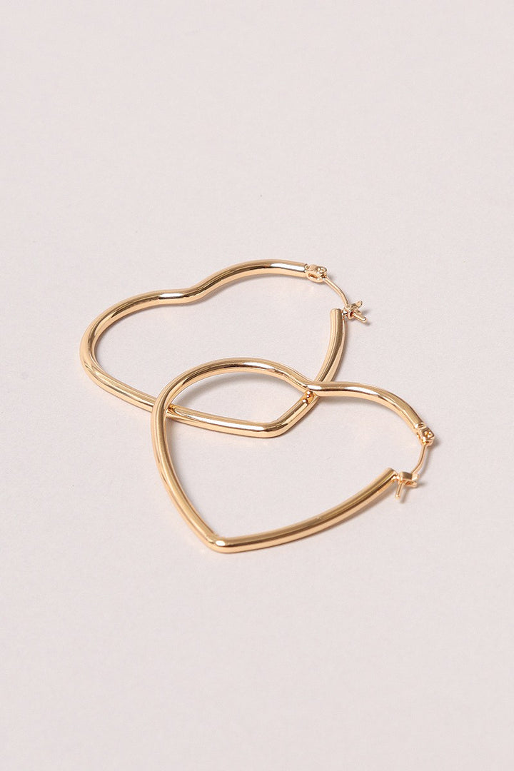 14k Gold-dipped Heart Hoop Earrings