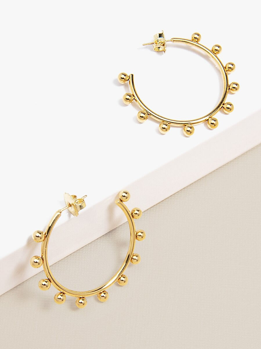 Gold Studded Hoop Earrings