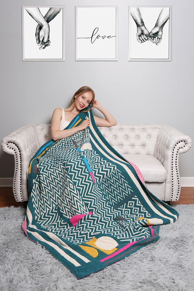 Teal Geo Blanket