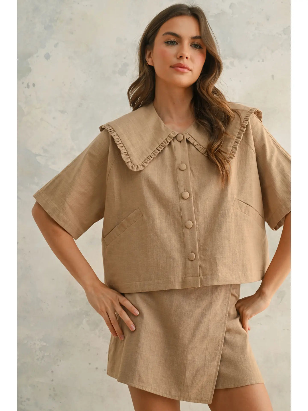 Linen Collared Top