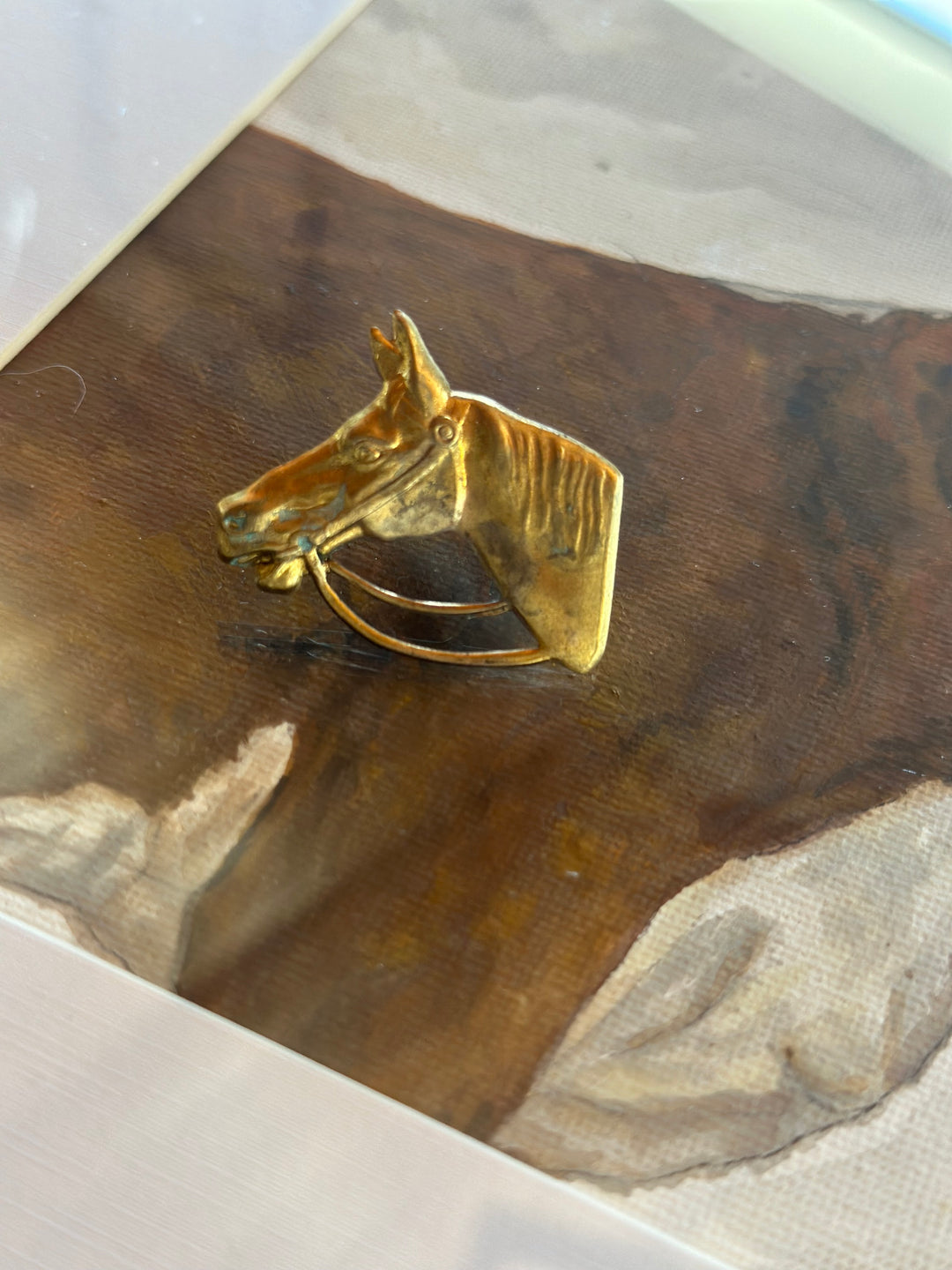 Vintage Horse Head Scarf Slide